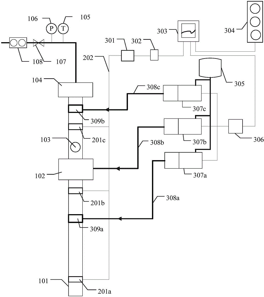 Natural gas hydrate blocking monitoring device and method in deepwater gas well test