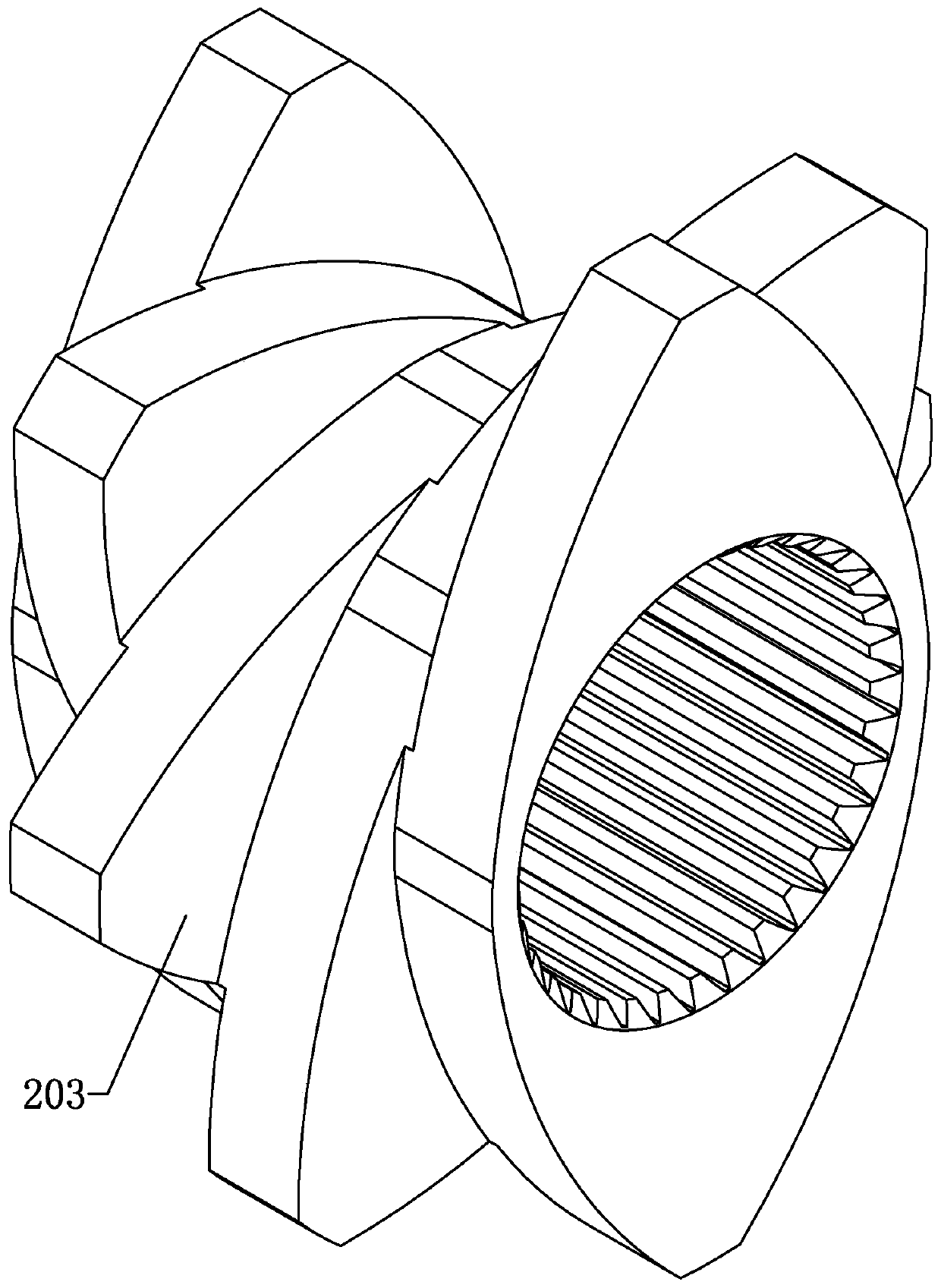 Screw combination of double-shaft feed extruder