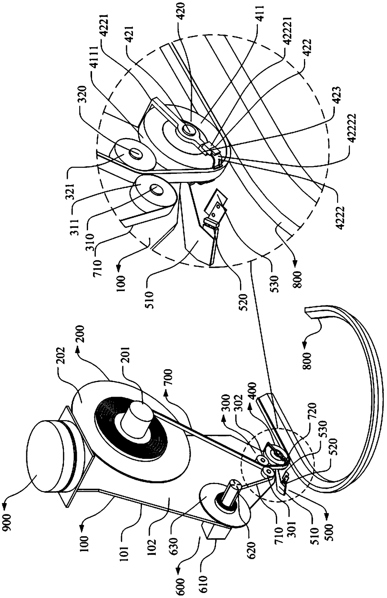 Automatic tape attaching device