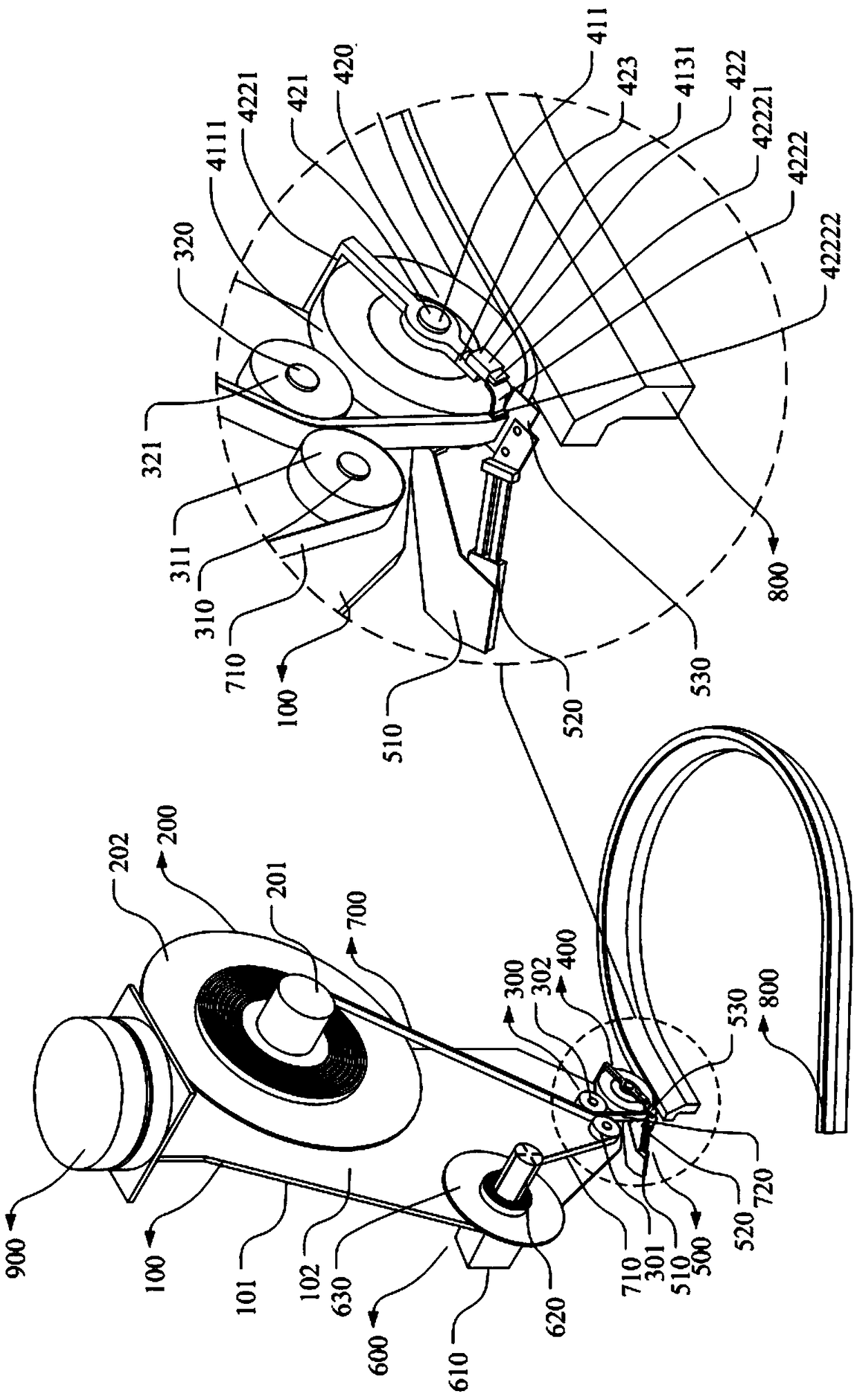 Automatic tape attaching device