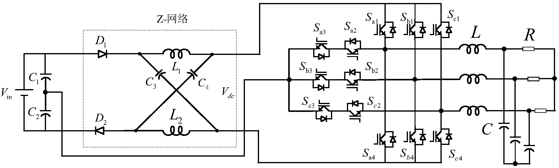 Z-source three-level T-type inverter and neutral-point balance control method thereof