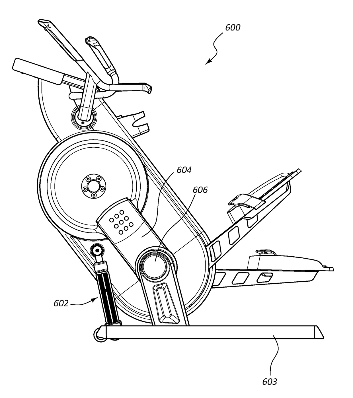 Pedal path of a stepping machine