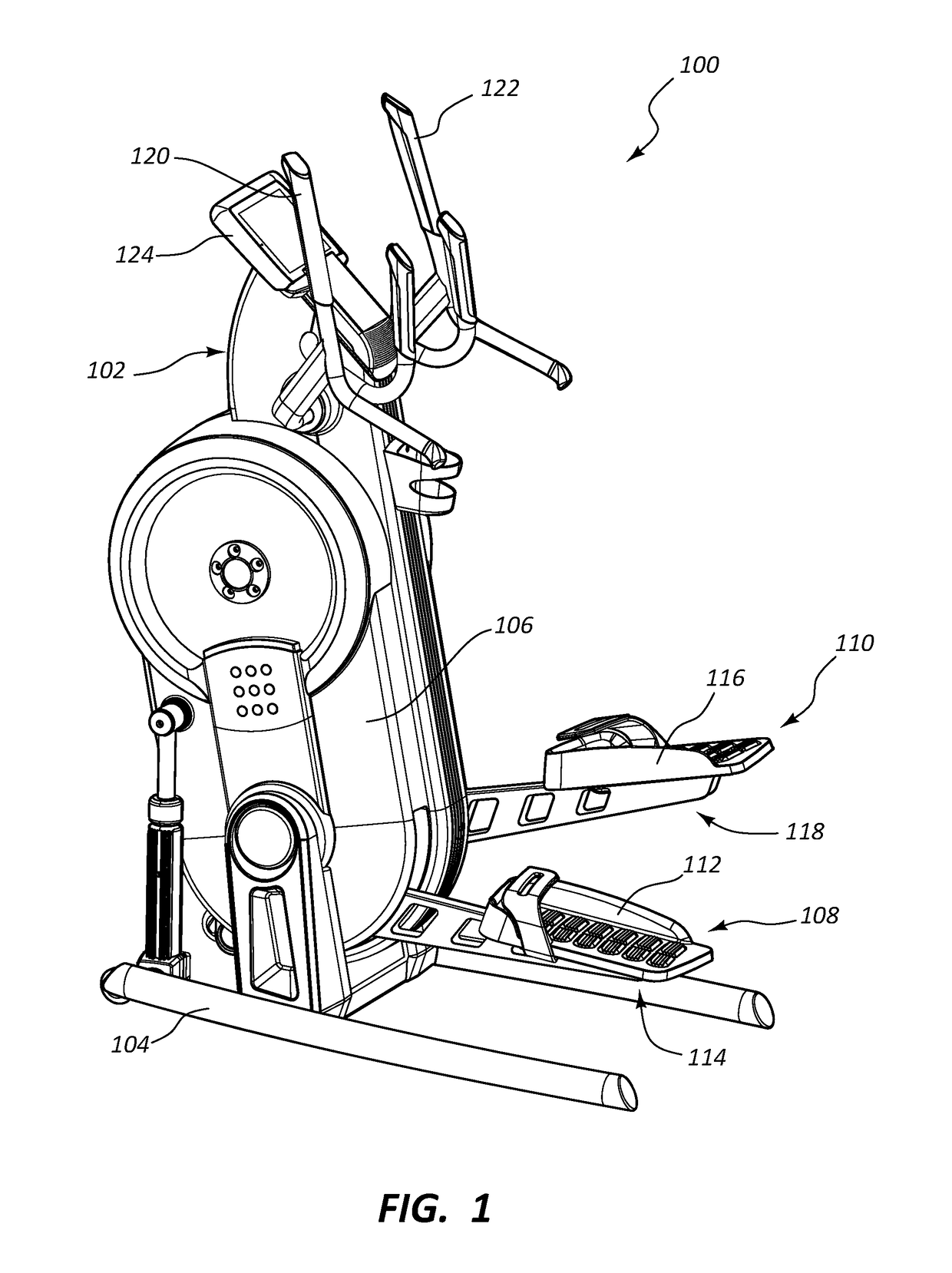 Pedal path of a stepping machine