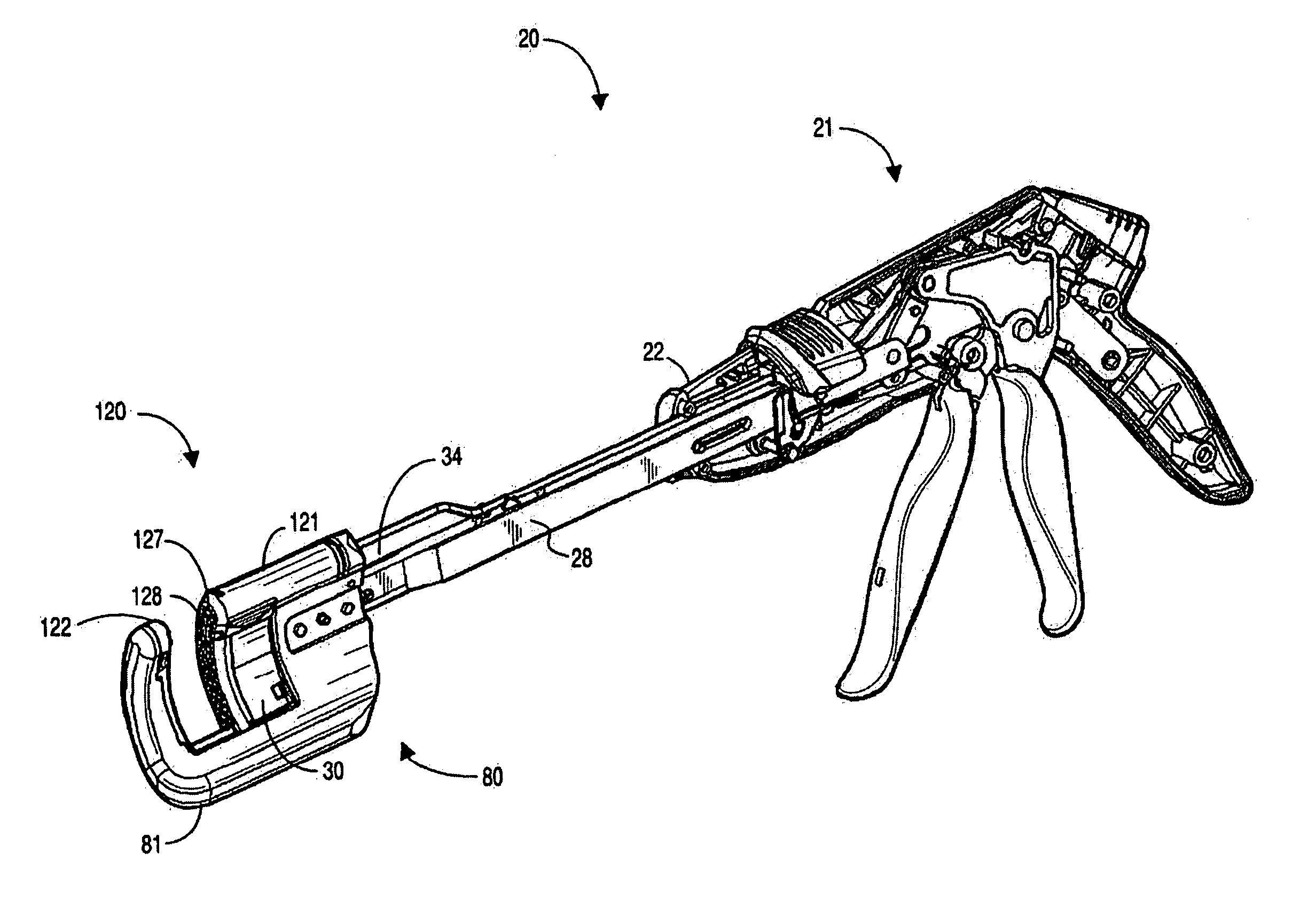 Swing gate for device lockout in a curved cutter stapler