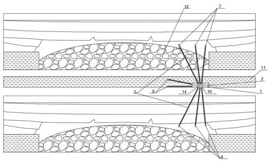 High-efficiency pre-extraction and rapid outburst elimination method of multi-source gas in the process of re-mining and excavation of leftover coal in the middle seam