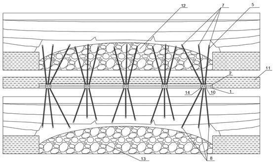 High-efficiency pre-extraction and rapid outburst elimination method of multi-source gas in the process of re-mining and excavation of leftover coal in the middle seam