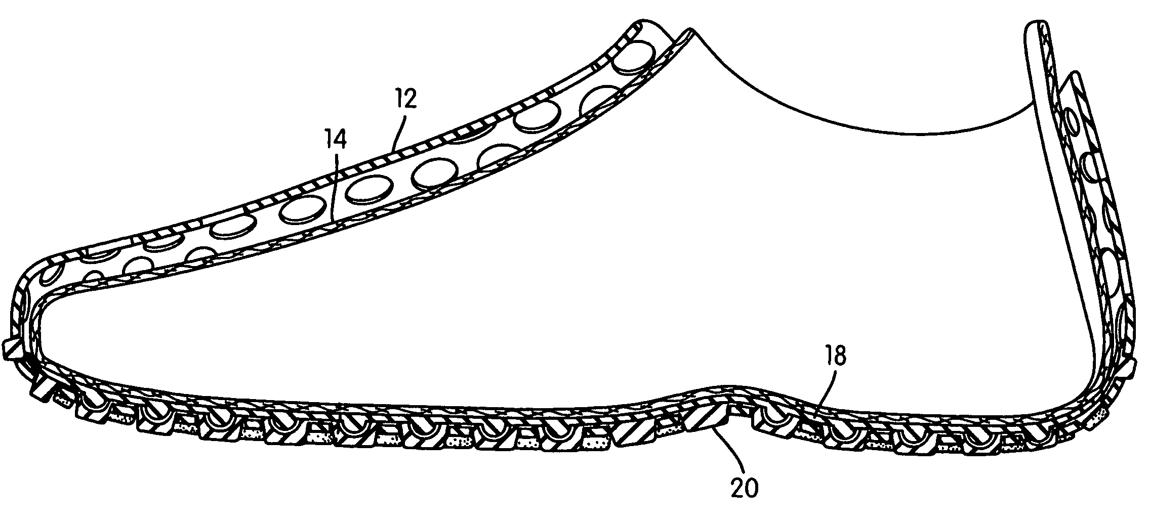 Article of footwear with perforated covering and removable components