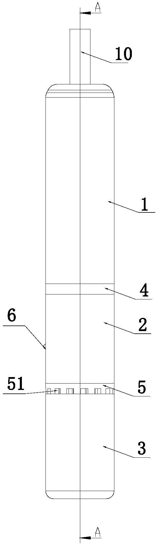 Sectional heating device for non-combustion cigarettes