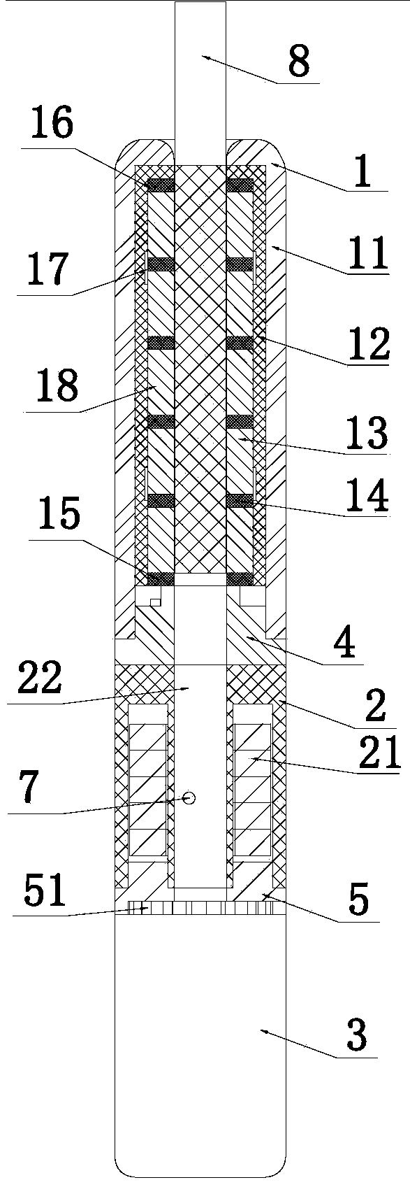 Sectional heating device for non-combustion cigarettes