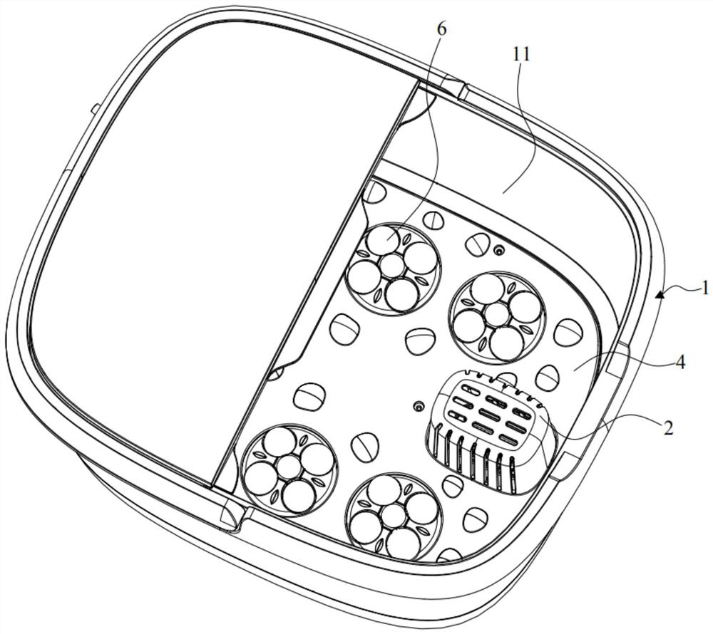 Filtering mechanism and foot bath device