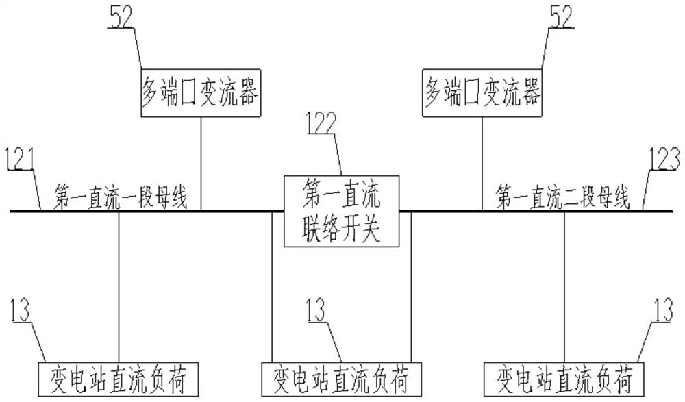 Distributed low-voltage direct-current power supply network topology structure