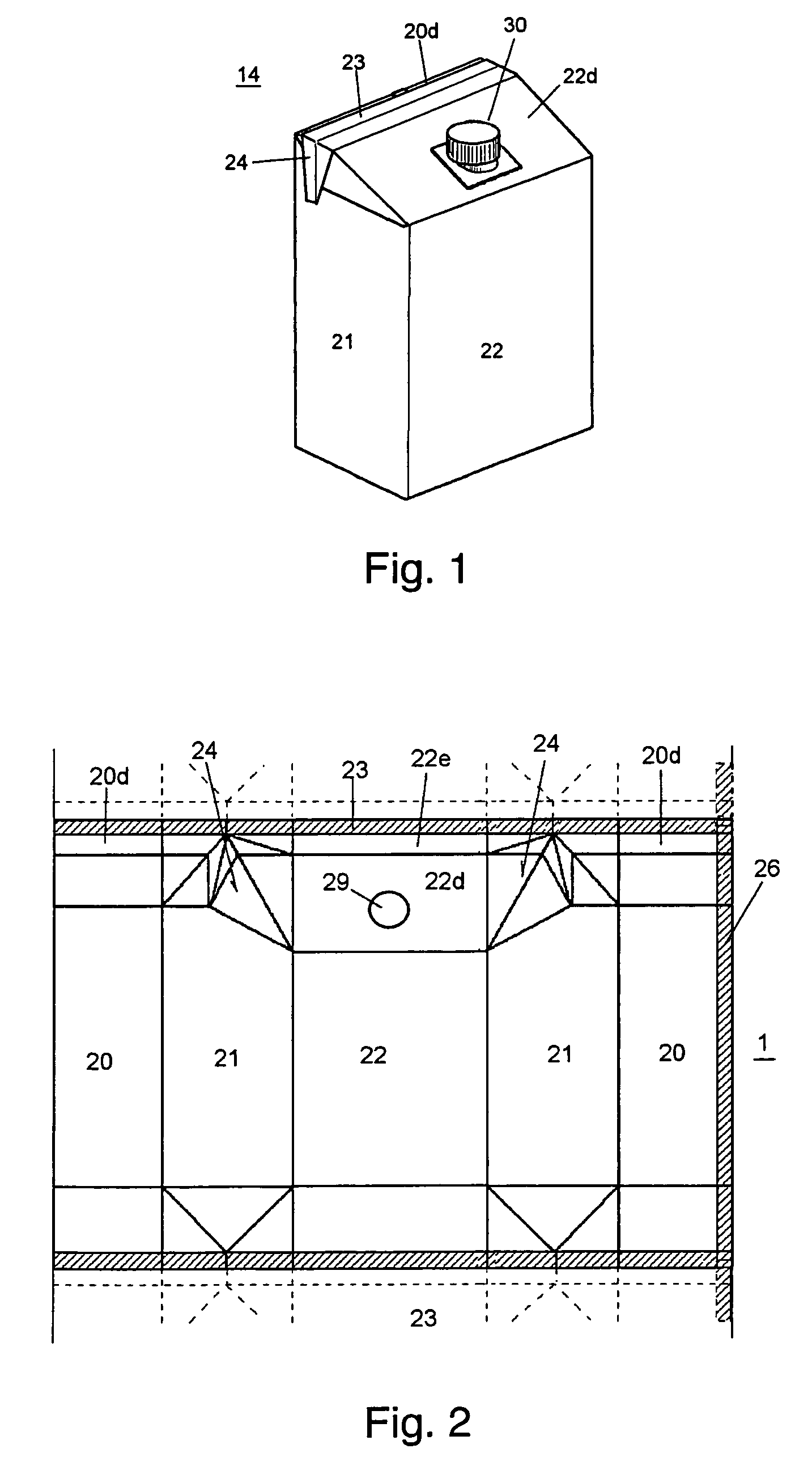 Packaging container, and pouring plug fitted thereto