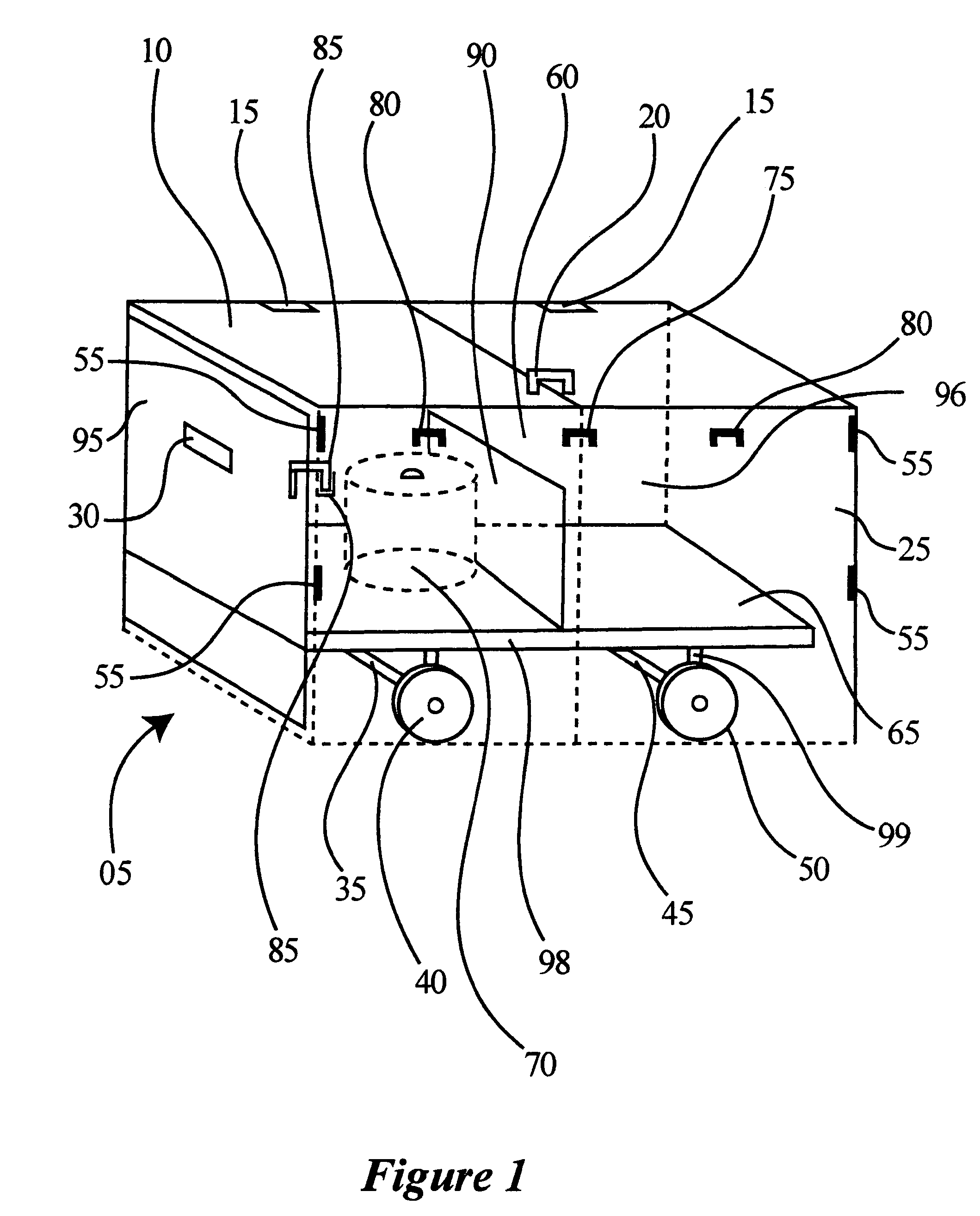 Trash bin having decorative panels and detachable cart