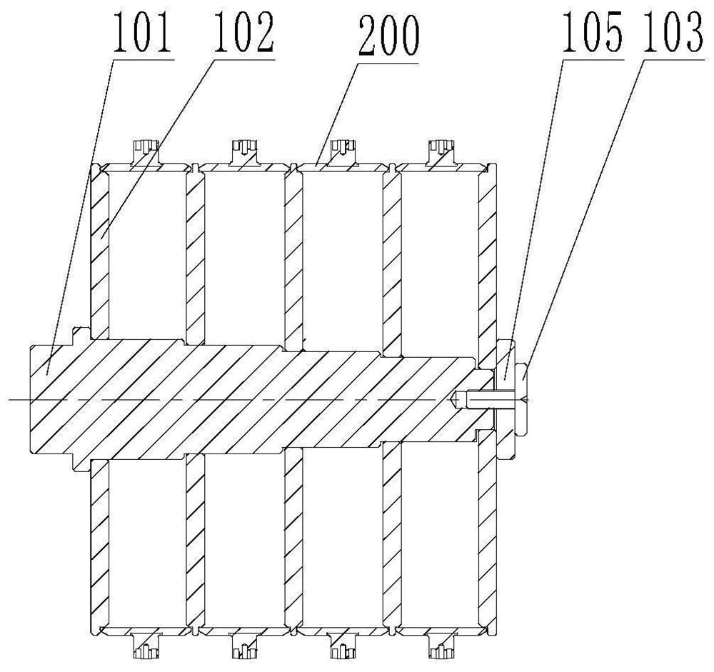 An assembly and method suitable for batch electron beam welding of sputter rings