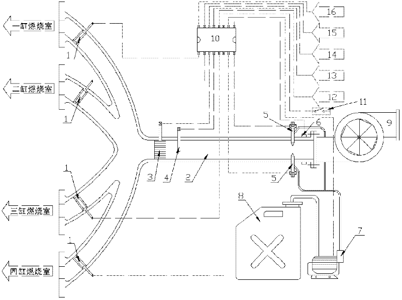 Engine intake pipe water injection system