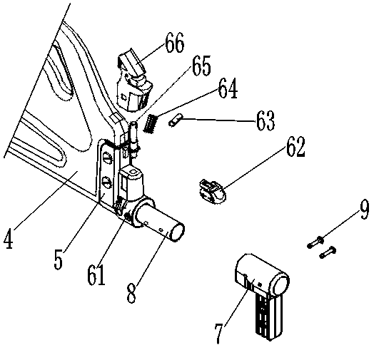 Rotatingly locking and automatically reset medical stretch rail unlocking device