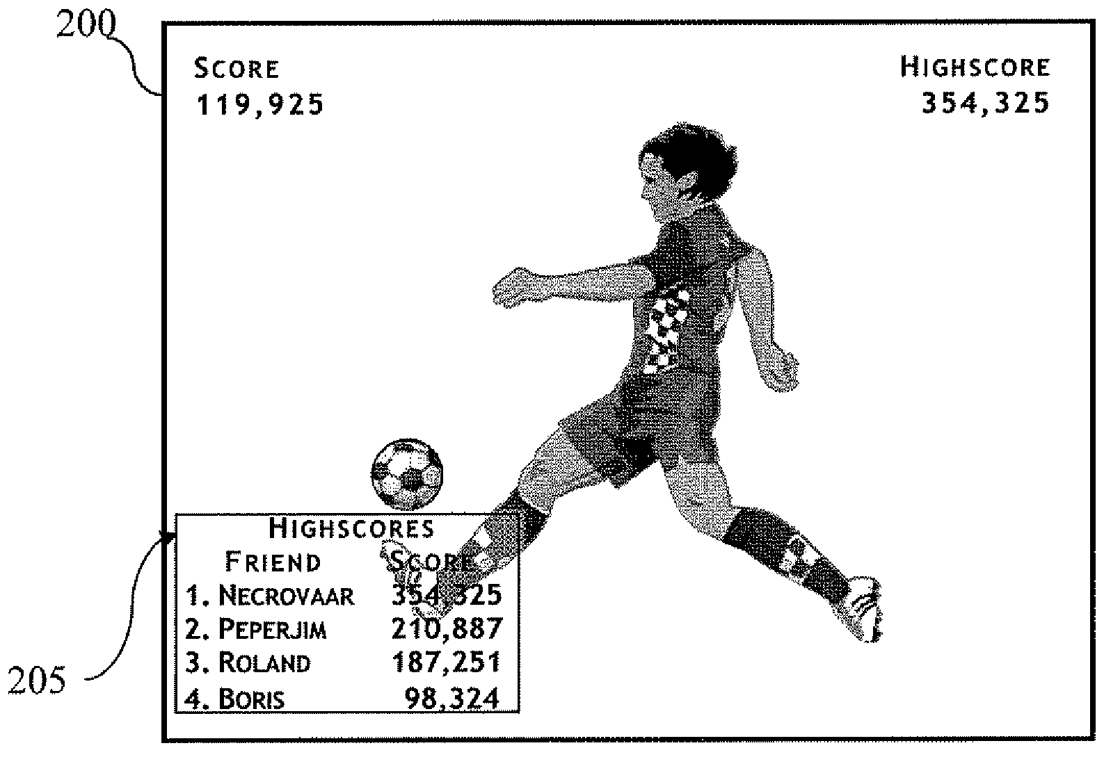 Method, device and system, for extracting dynamic content from a running computer application