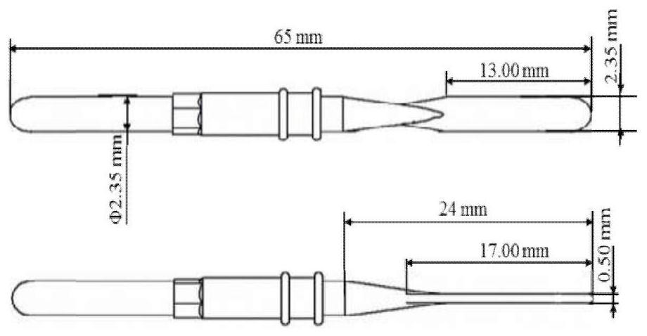 Anti-adhesion pancreatic fistula preventing high-frequency electrotome operation electrode and preparation process