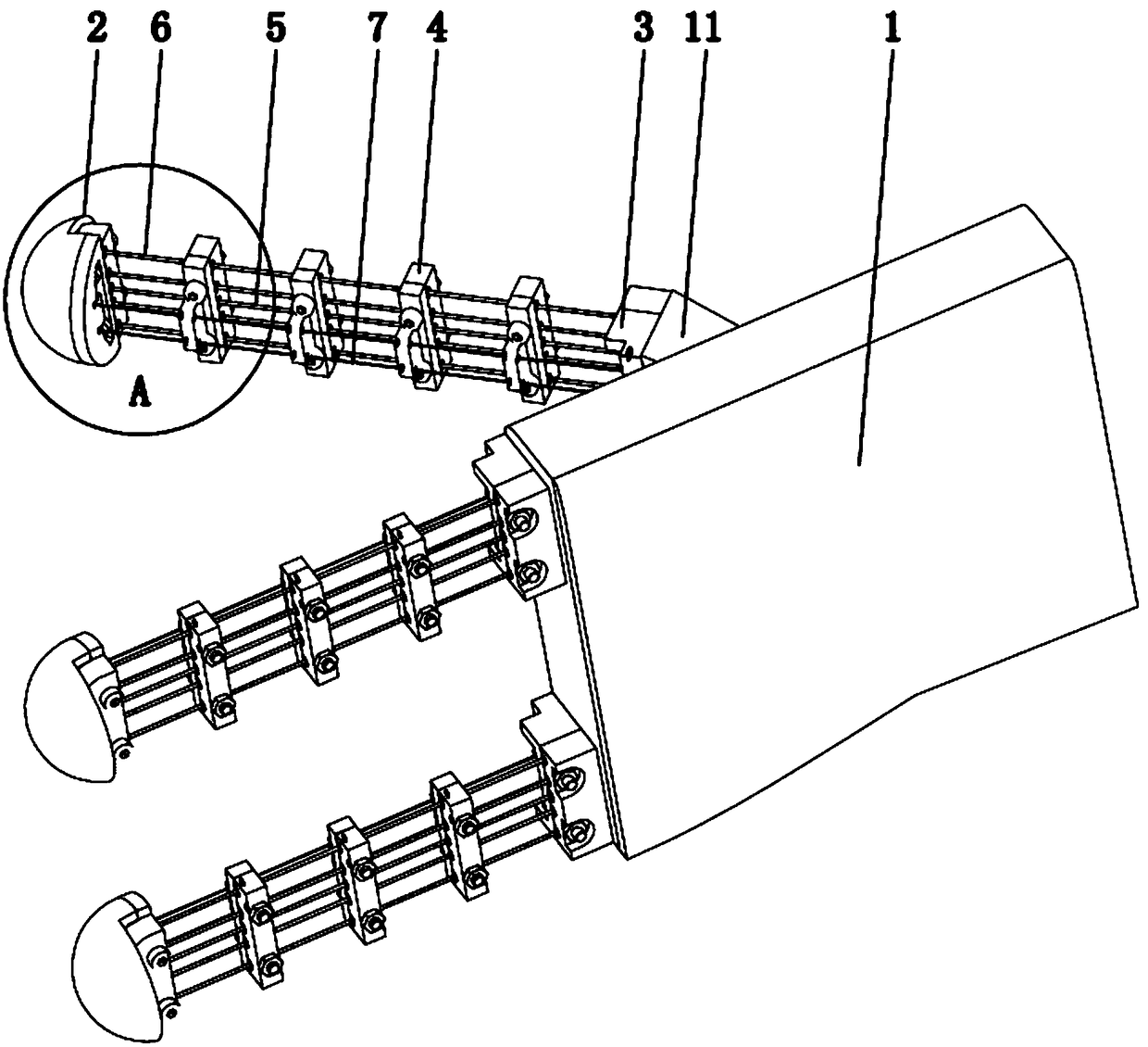 Structure decoupling driven variable-stiffness soft hand