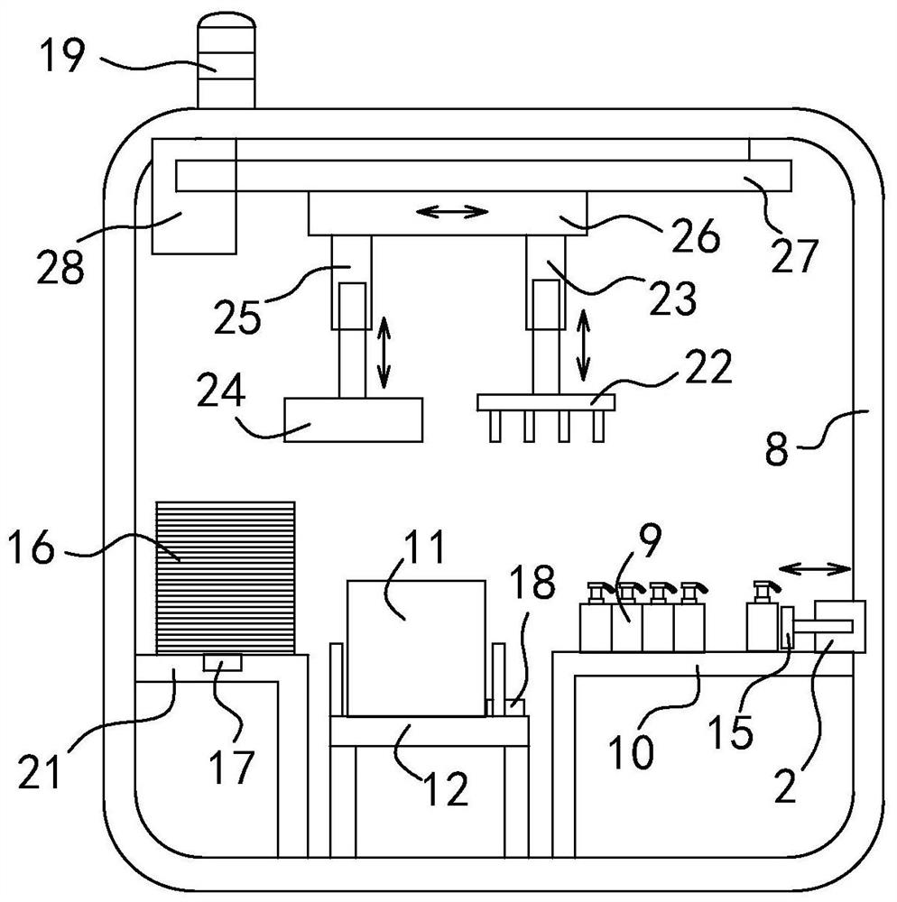 Automatic bottle packing device for hand sanitizer gel production line