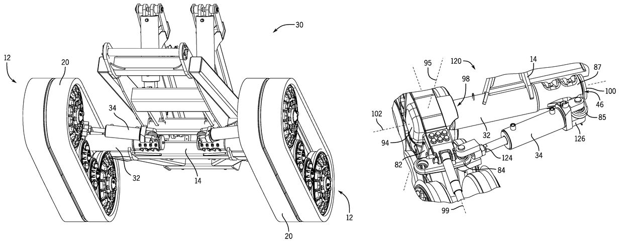 Implement steerable track assembly with pivoting steering actuator