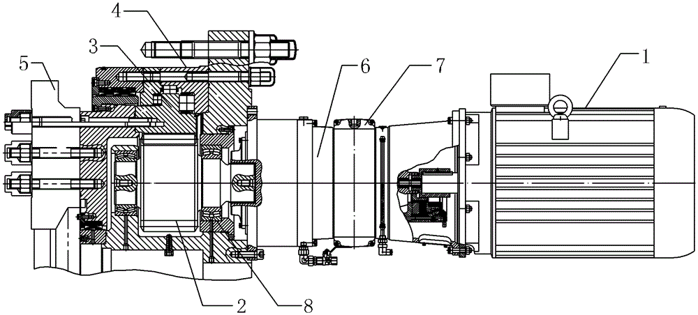 Main drive mechanism of six-arm cutterhead for shield machine