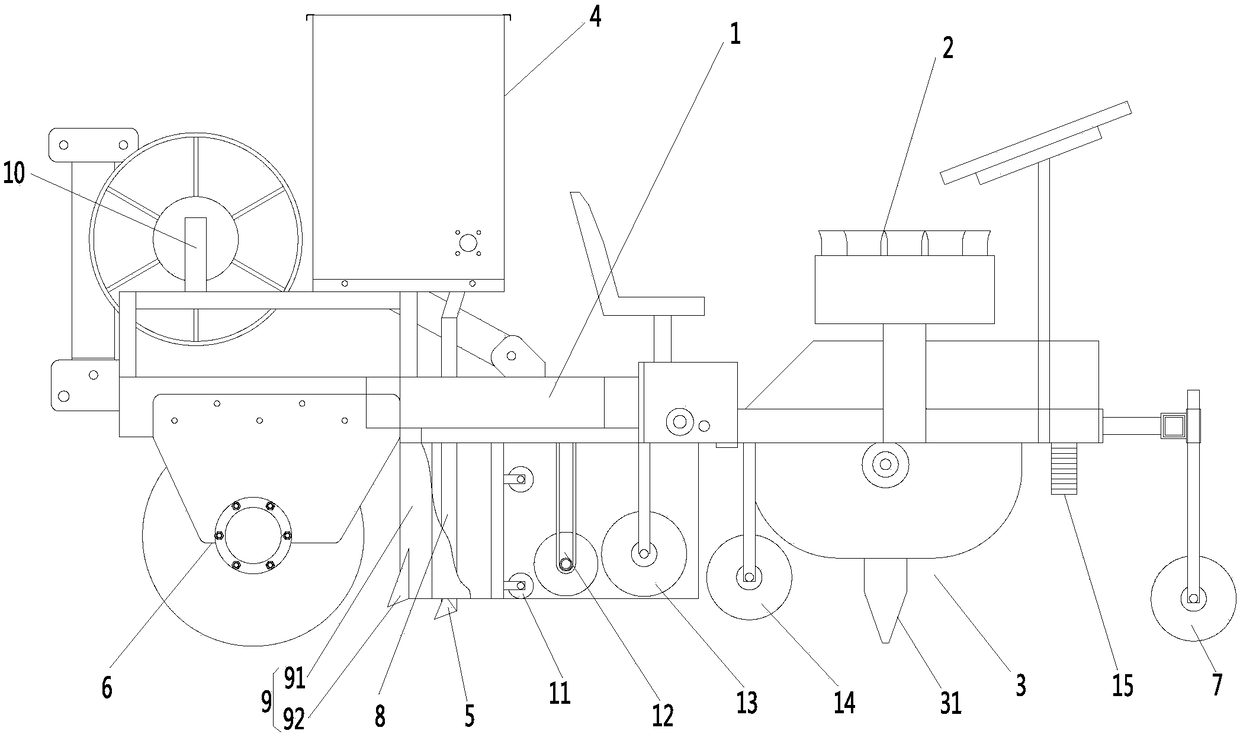 Bowl sugarcane seedling planting machine and use method thereof