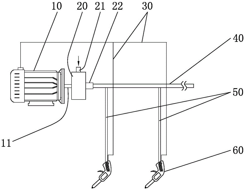 Center high-pressure water-supplying car washing device