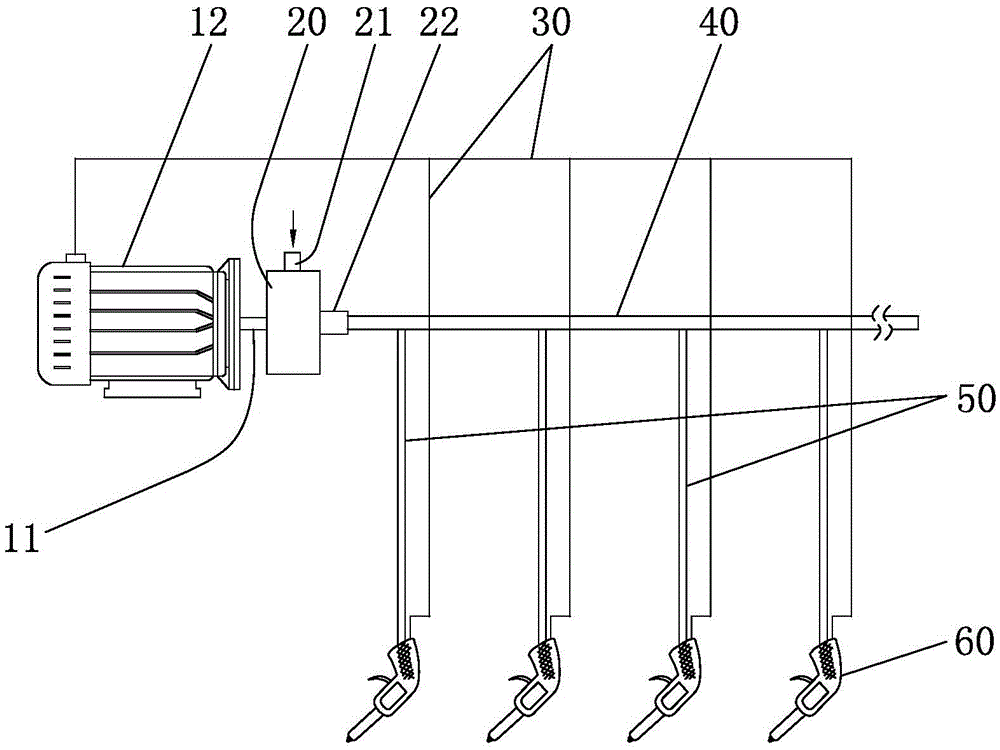 Center high-pressure water-supplying car washing device