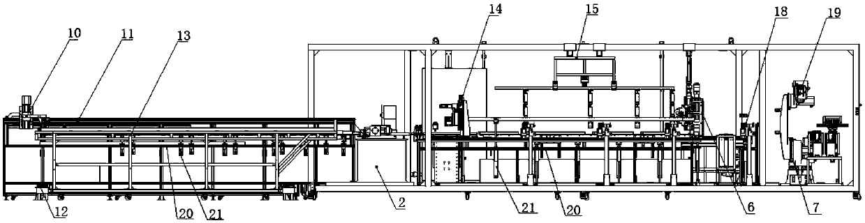 Pipe material assembling platform production line