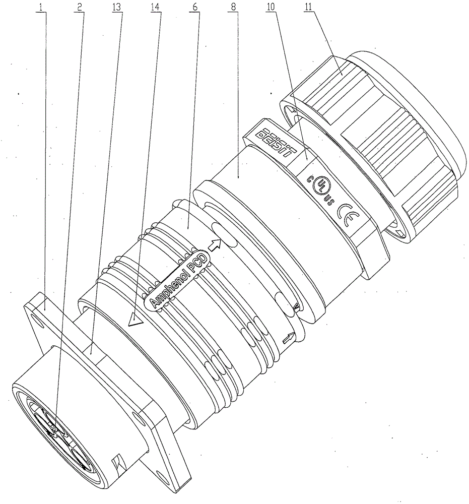 Simple automatic locking round plastic waterproof connector