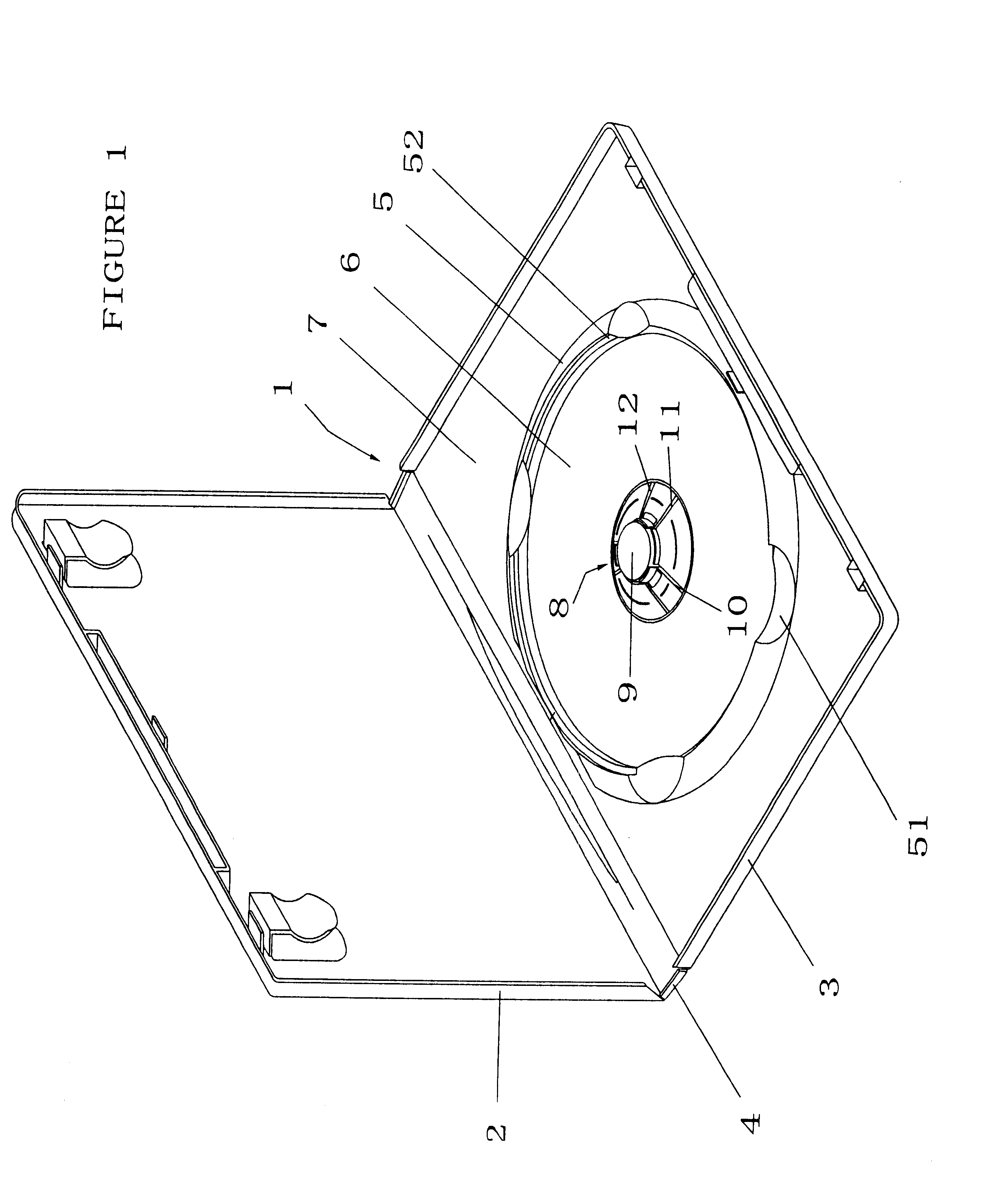 Single push-button type storage case for compact discs