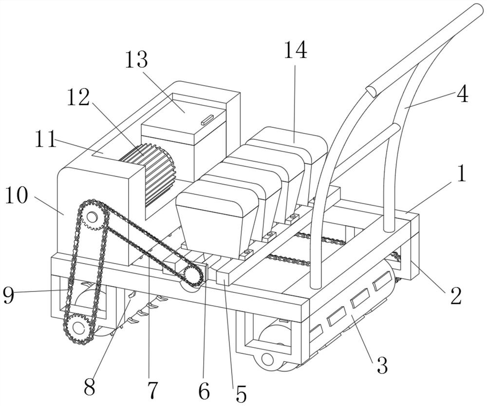 Uniform grass seed scattering device for ecological vegetation restoration