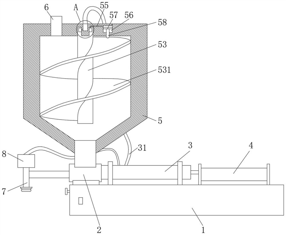 Single-opening paste filling machine capable of preventing inner wall from being attached