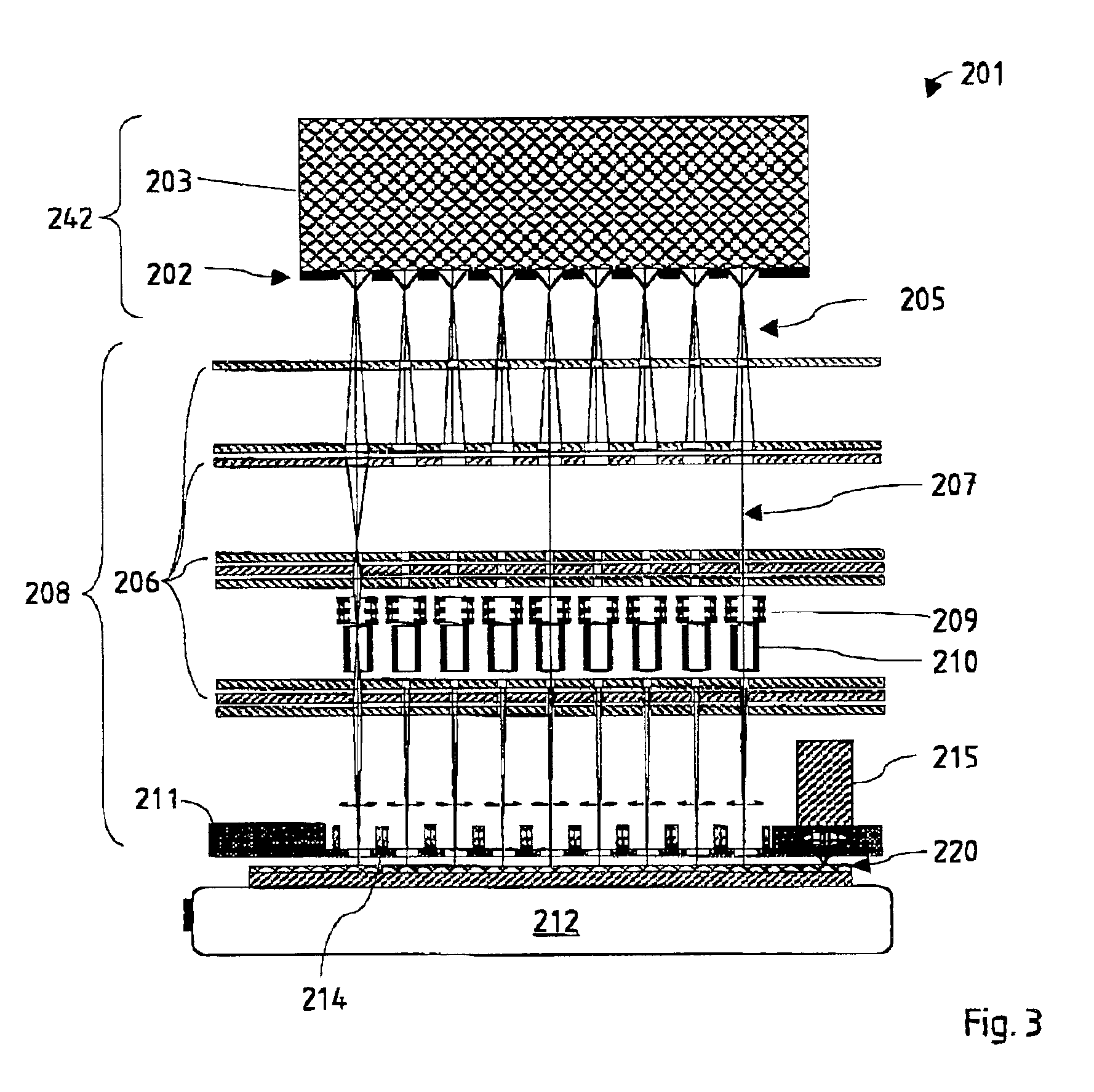 Particle multibeam lithography