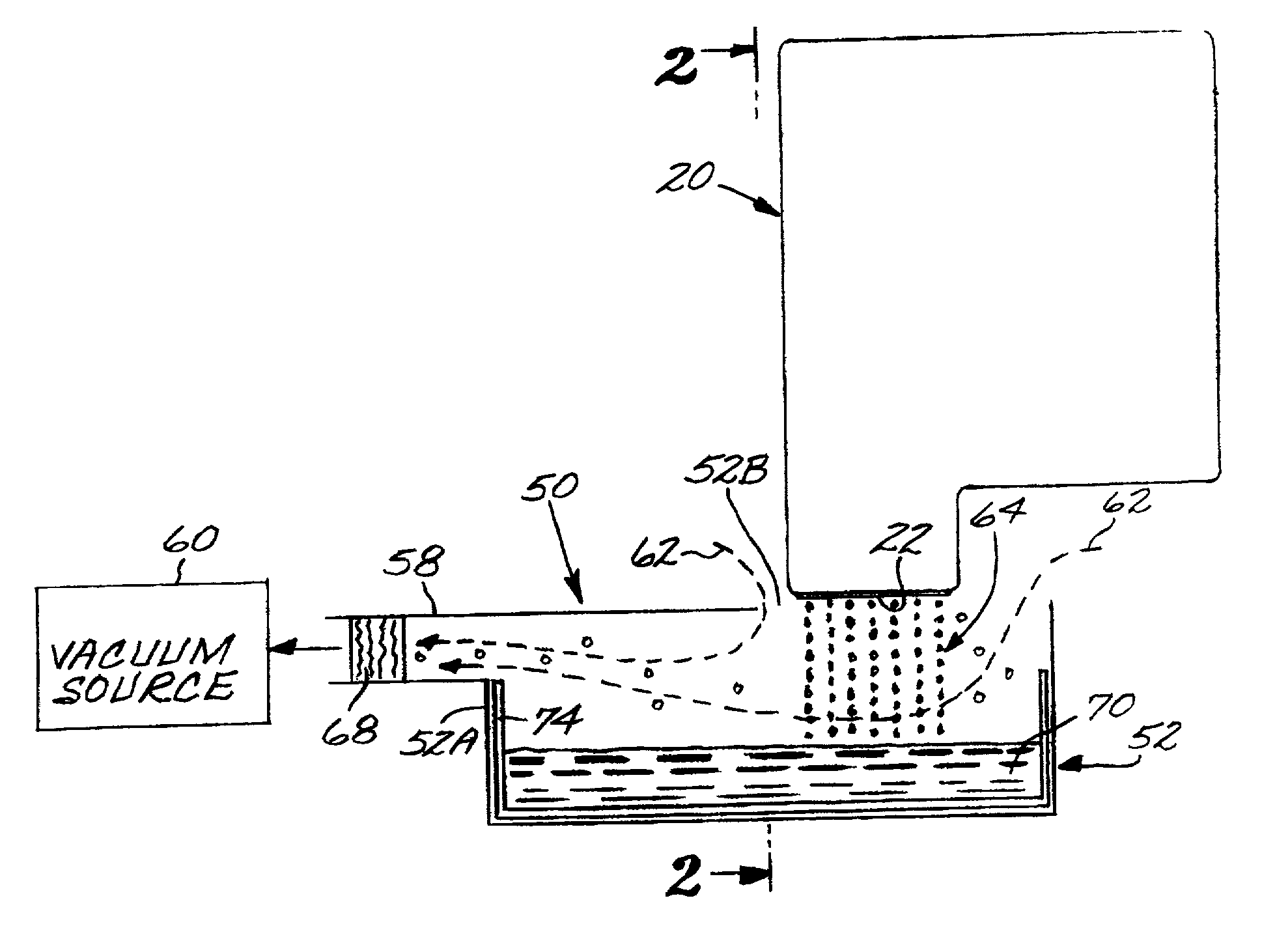 Vacuum spittoon for collecting ink during servicing of ink jet printheads