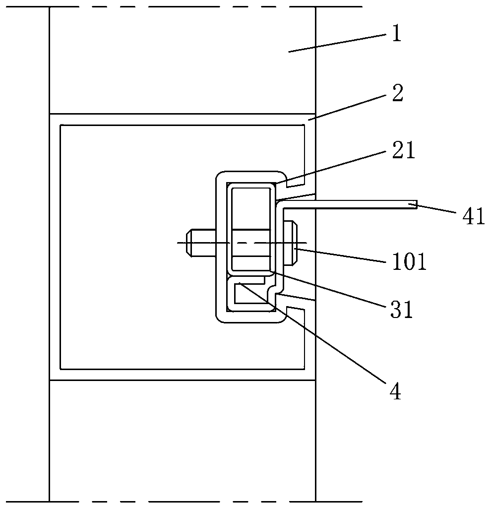 An internally connected curtain wall keel triple connection structure