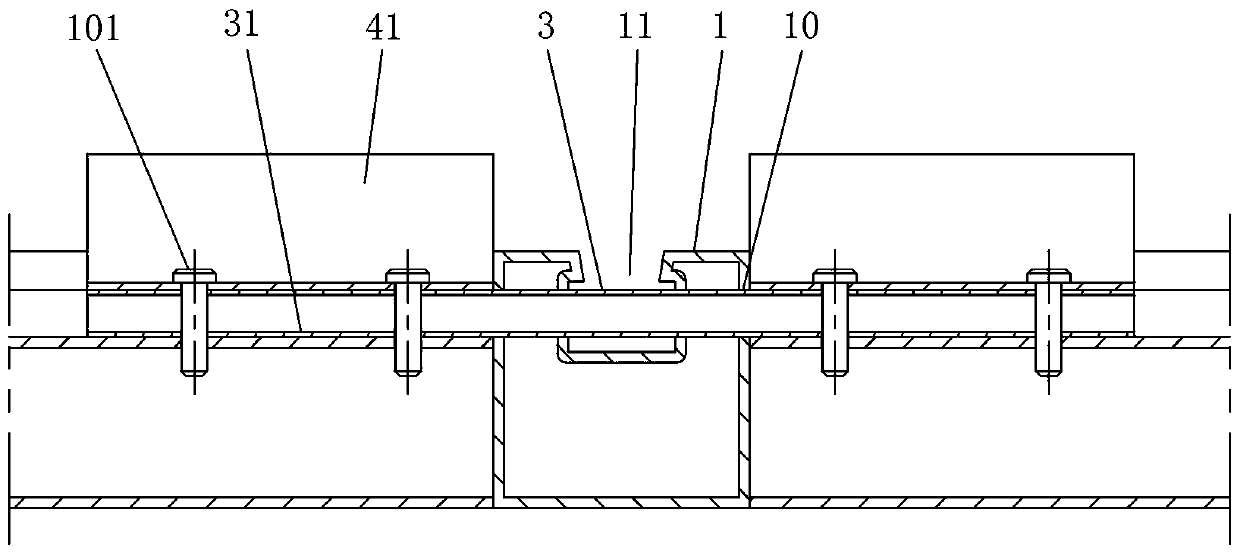 An internally connected curtain wall keel triple connection structure