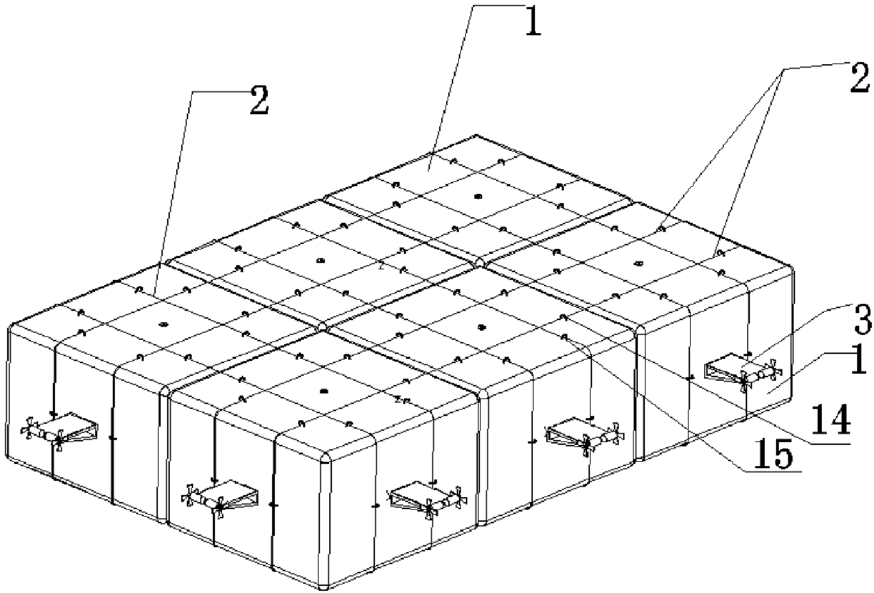 Floating device for filling ozone holes