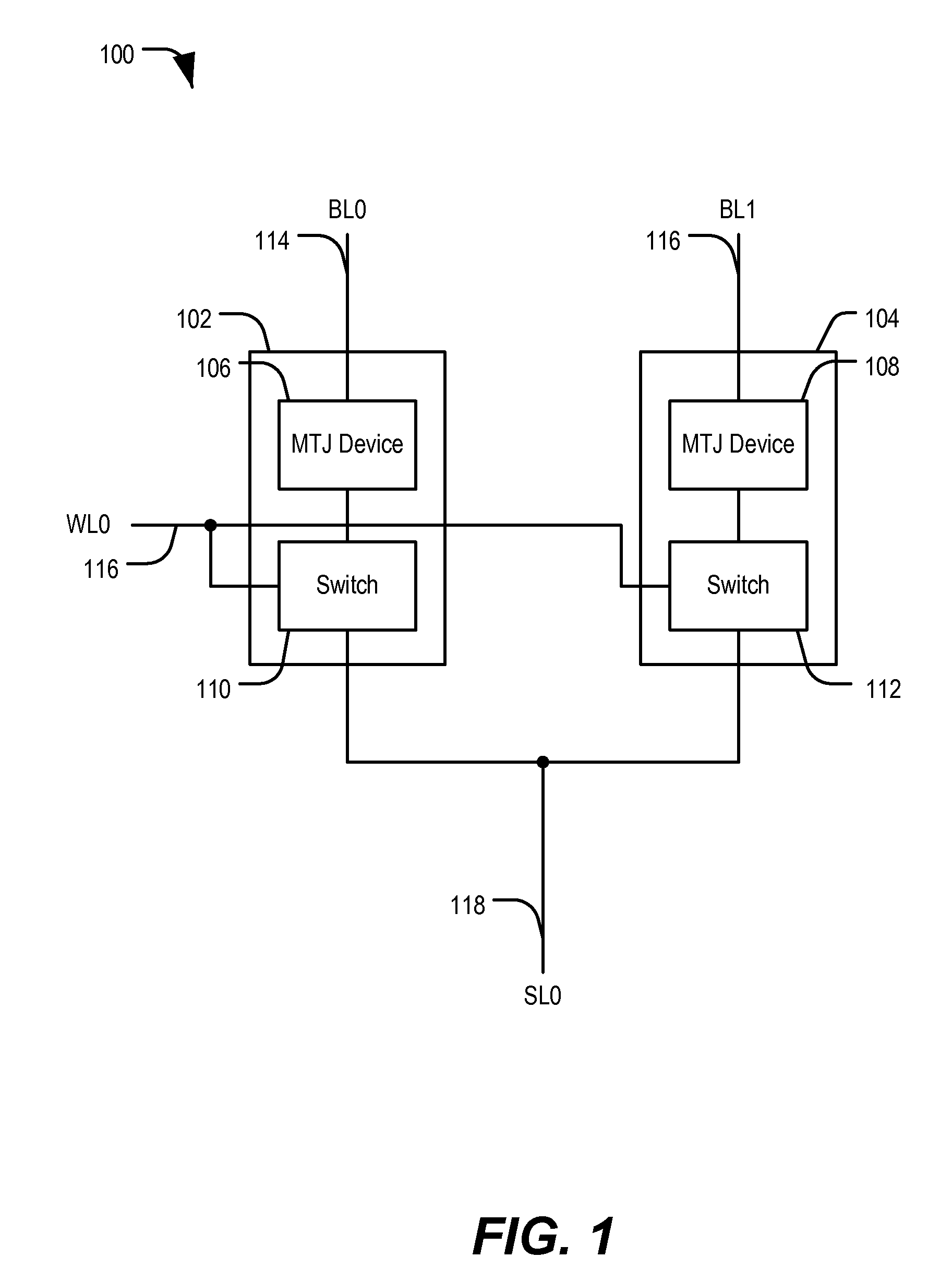 MRAM device with shared source line