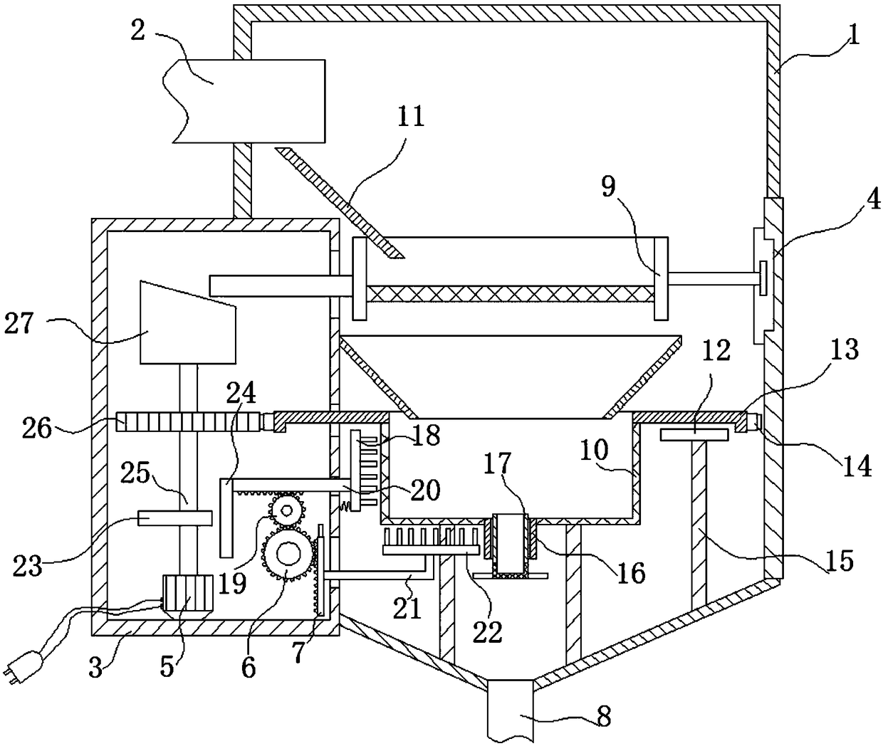 Double-filtered chemical filter tank with automatic multi-directional anti-blocking function