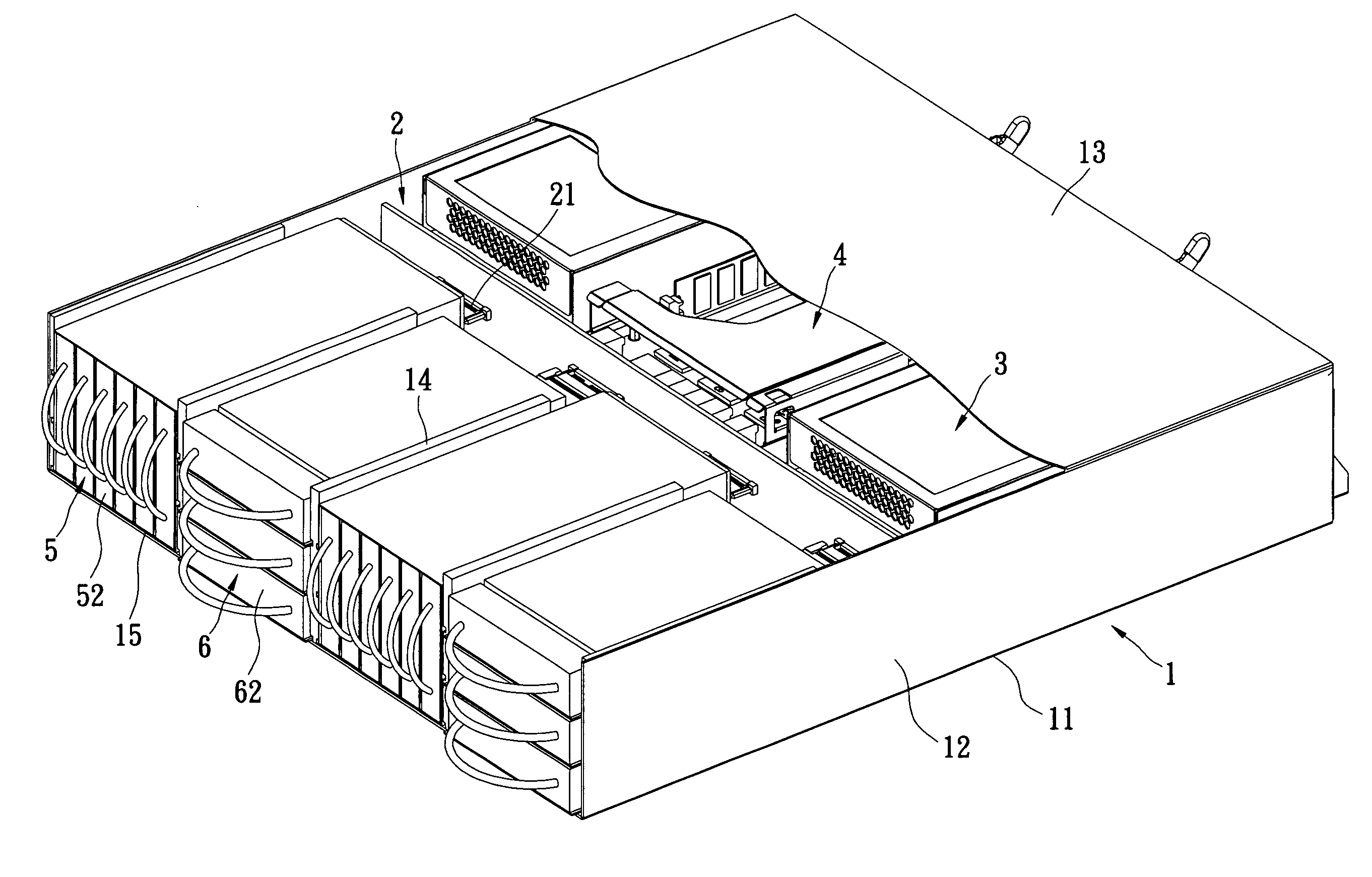 Storage system adapted for receiving a plurality of hard disk drives of different dimensions