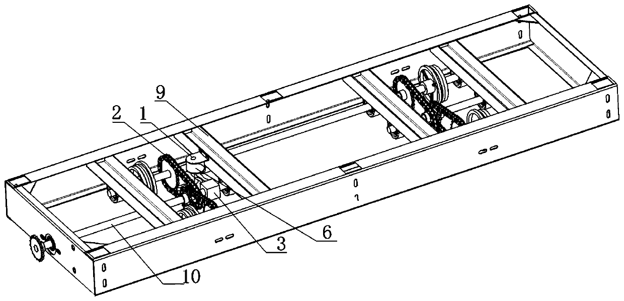 Automatic oil applying and lubricating device for compact shelving underframe chain wheel transmission