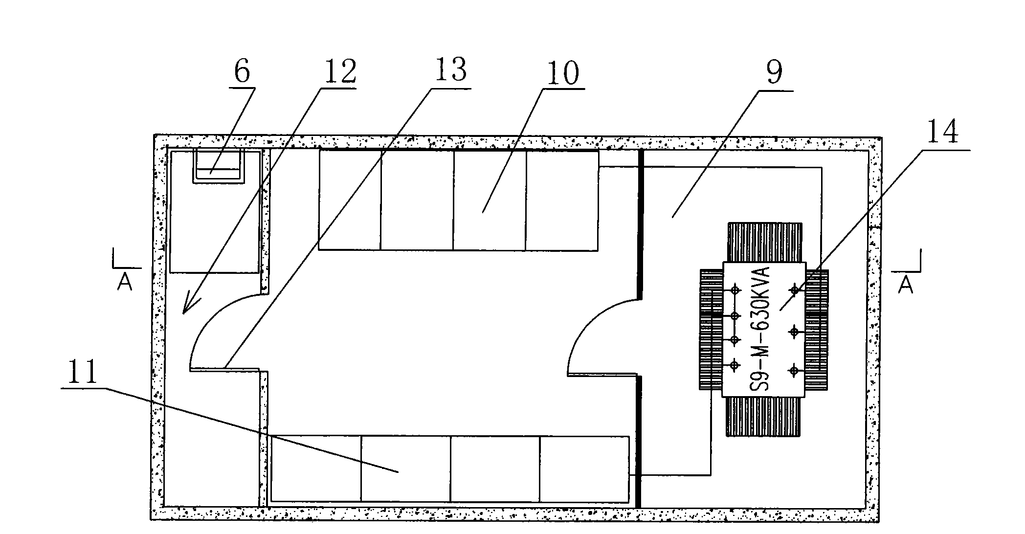 Buried transformer substation with escape passage