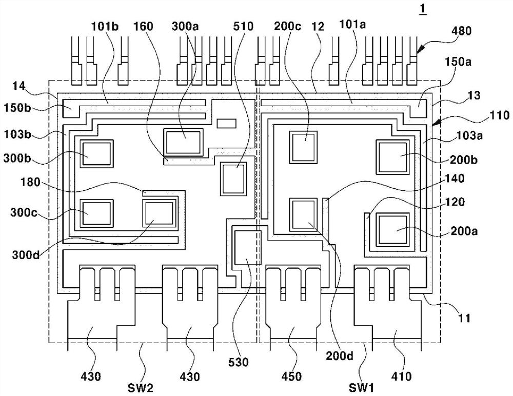 Power module and substrate structure applied to power module