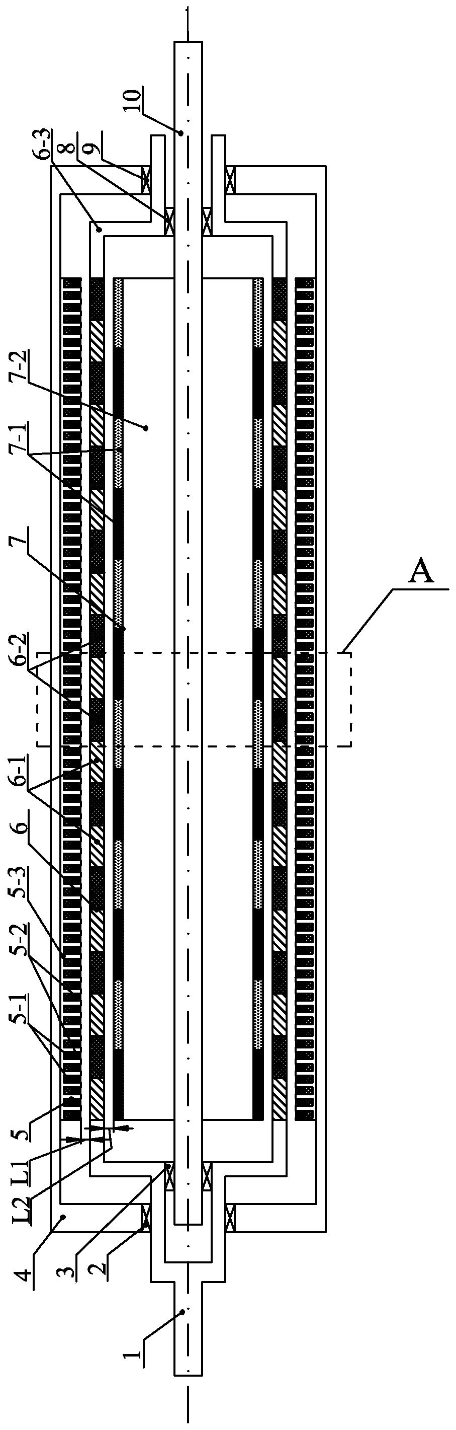 Cylindrical linear generator with double movers and double windings based on the principle of magnetic field modulation