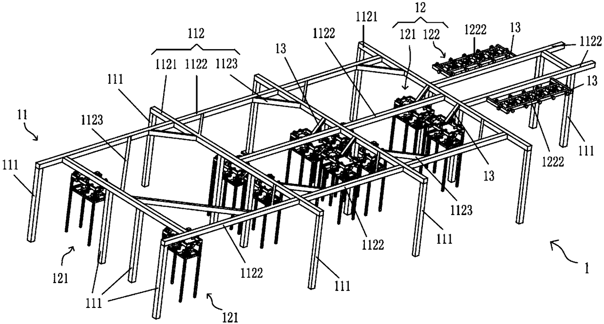 Steam turbine embedded part fixing device and method