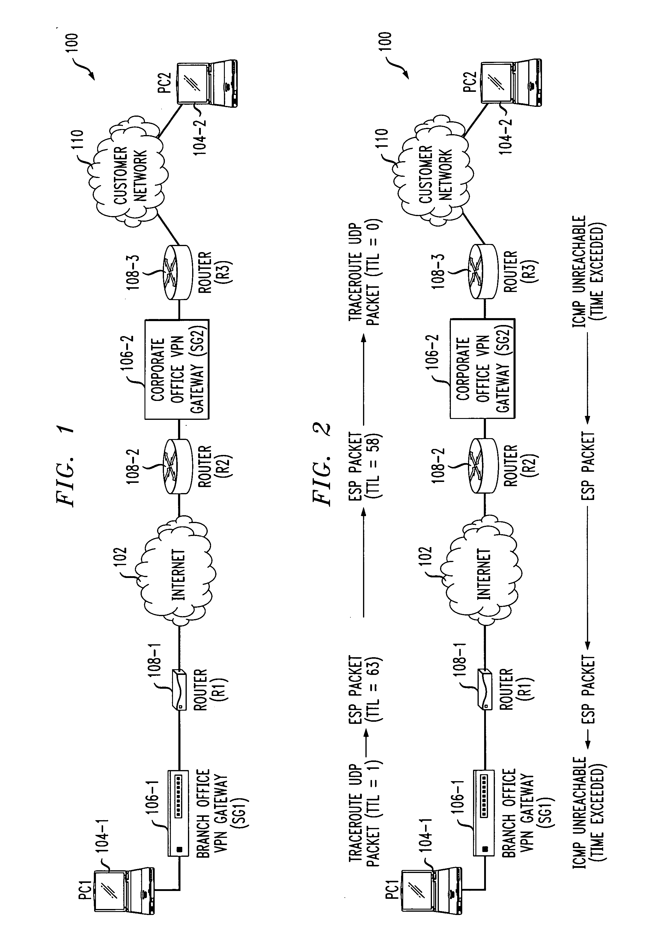 Automatic determination of connectivity problem locations or other network-characterizing information in a network utilizing an encapsulation protocol