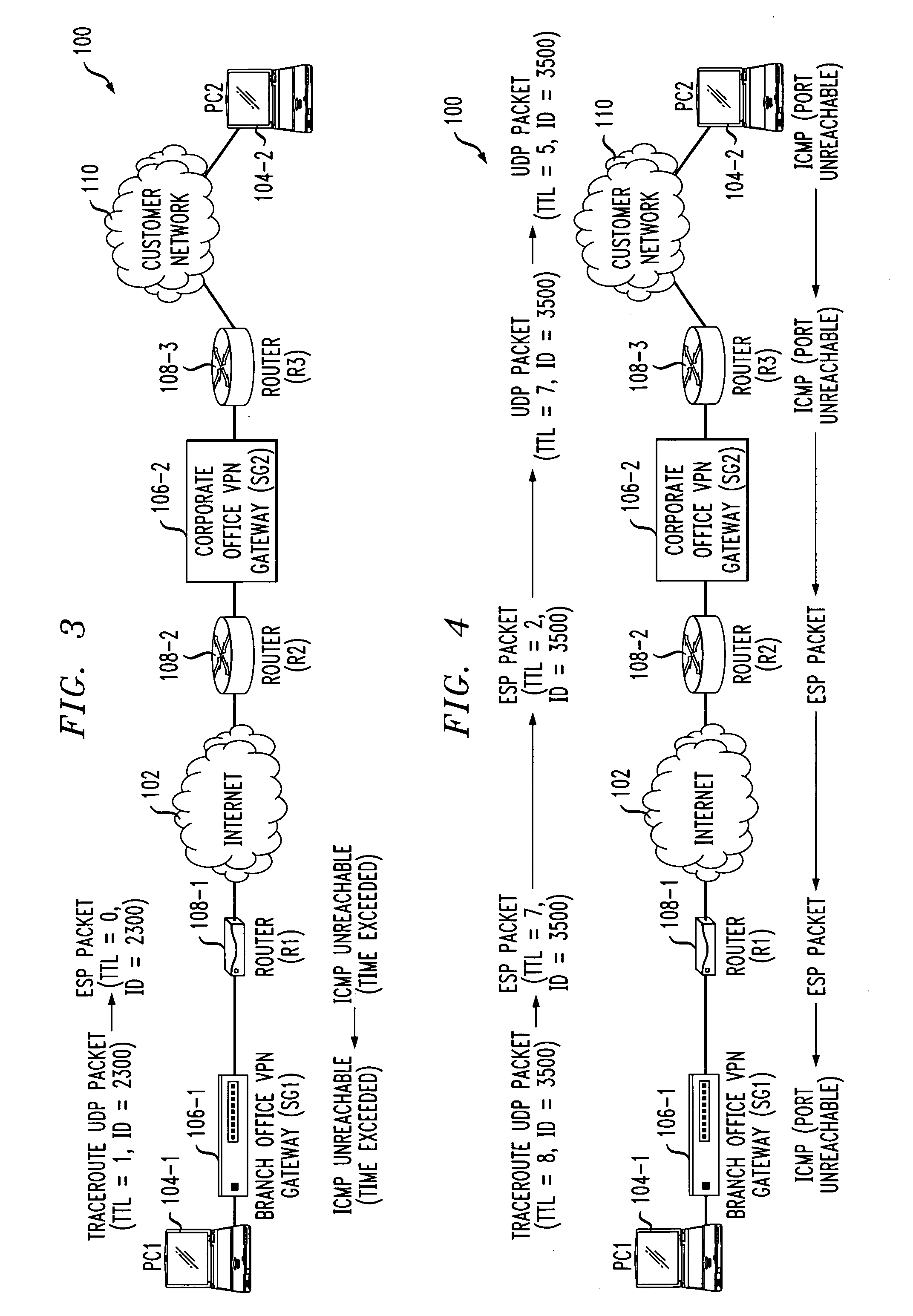 Automatic determination of connectivity problem locations or other network-characterizing information in a network utilizing an encapsulation protocol