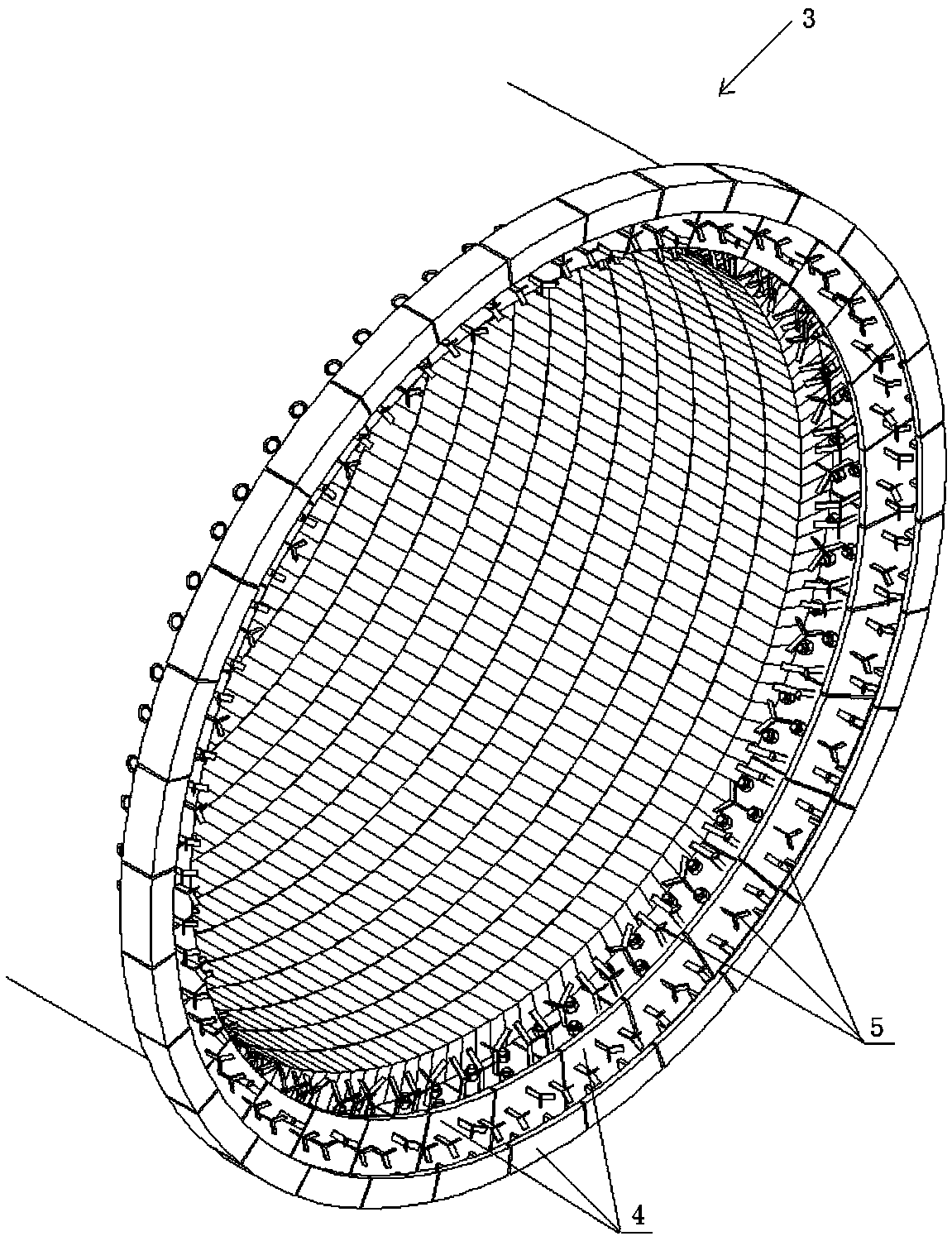 Construction method of cement rotary kiln kilneye castable